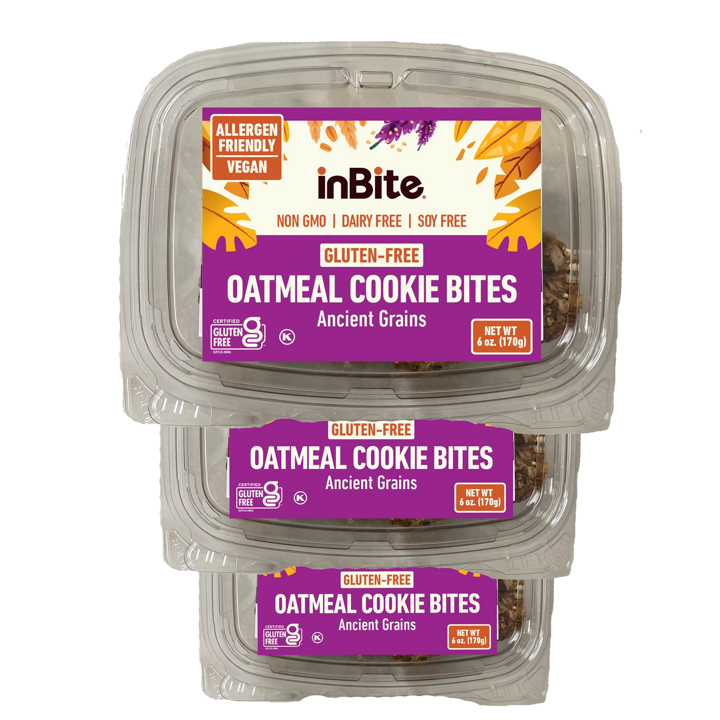 Oatmeal Cookie Bites - 6 oz Container: Gluten-Free Oatmeal Cookies – Allergen-Friendly & Vegan Delight