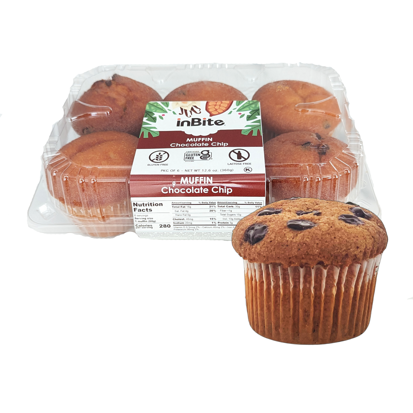 Gluten-Free Muffin: Chocolate Chip - 6 Pack - 12.6 oz