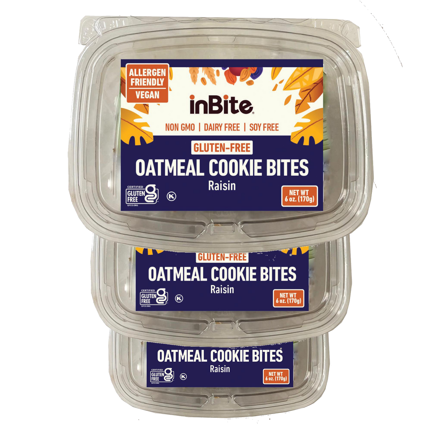 Oatmeal Cookie Bites - 6 oz Container: Gluten-Free Oatmeal Cookies – Allergen-Friendly & Vegan Delight