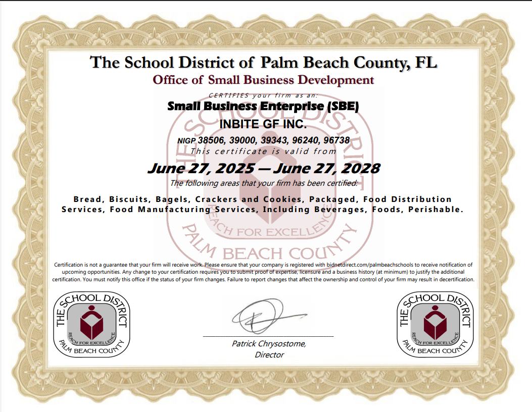 InBite is Now a Certified Vendor for Palm Beach County Schools