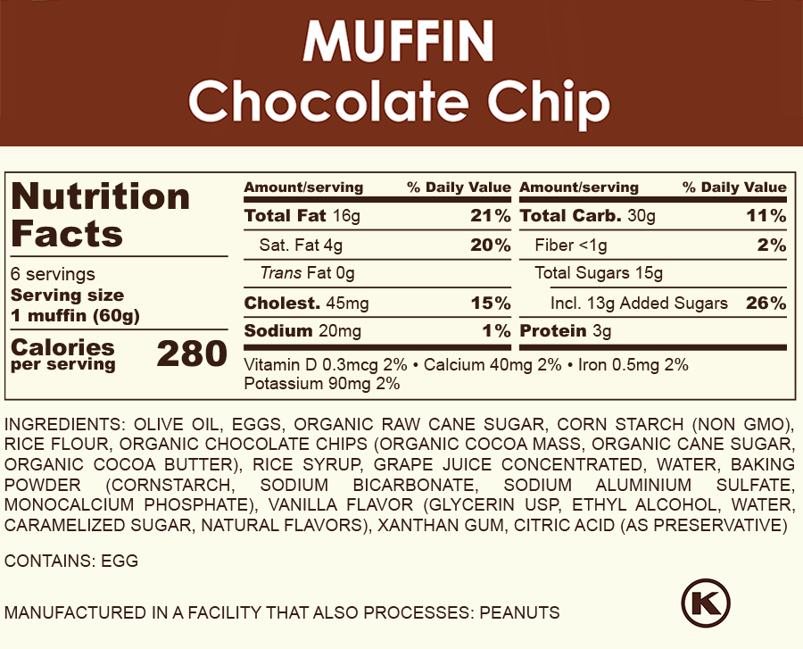 Gluten-Free Muffin: Chocolate Chip - 12 units