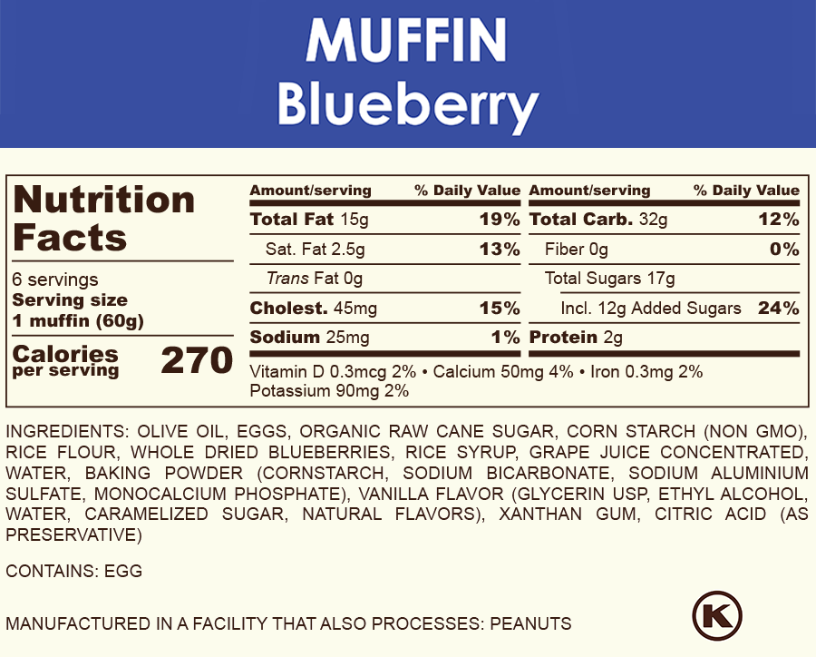 Gluten-Free Muffin: Blueberry - 12 units